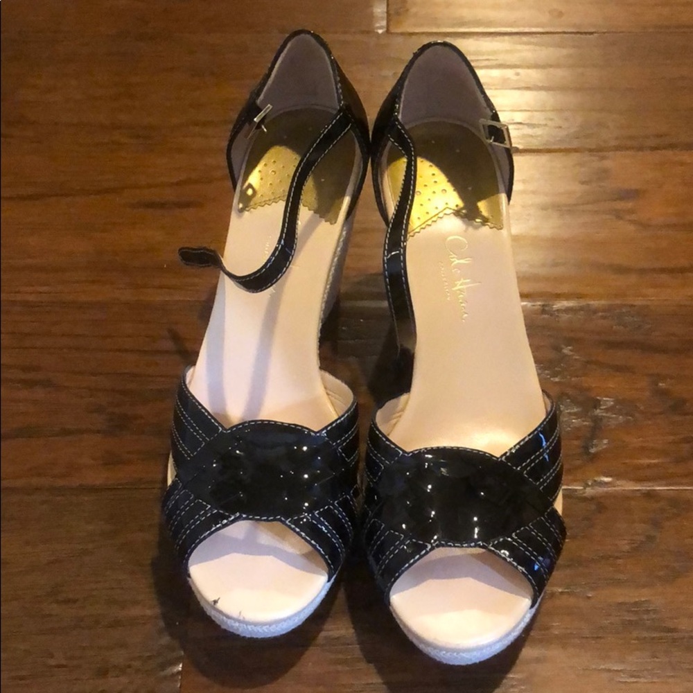 Cole Haan Charlize Blaxk Ptenr Air Wedge